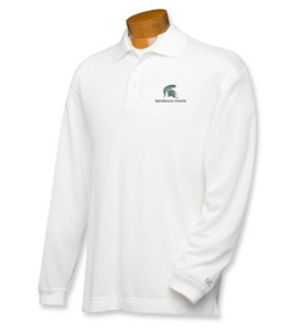 Michigan State Spartans B&T CB DryTec LS Championship Polo - White